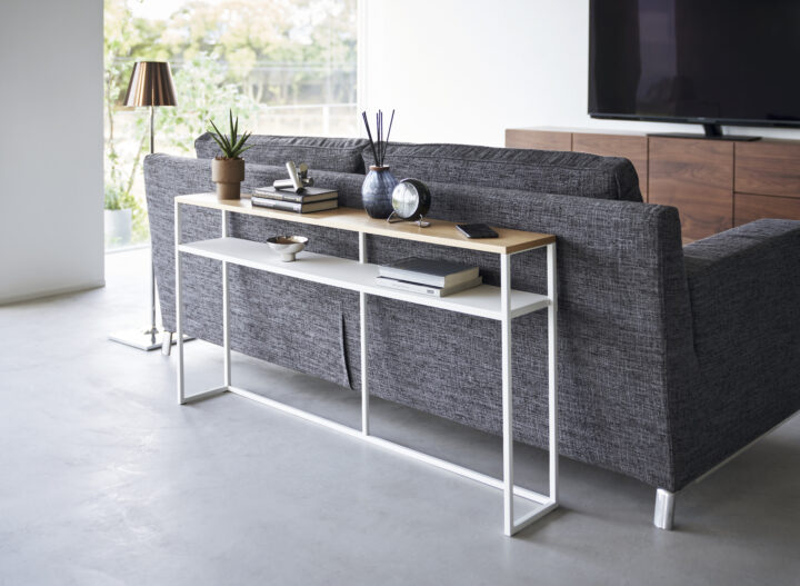 Yamazaki Tower konsolinis staliukas su lentynėle baltas