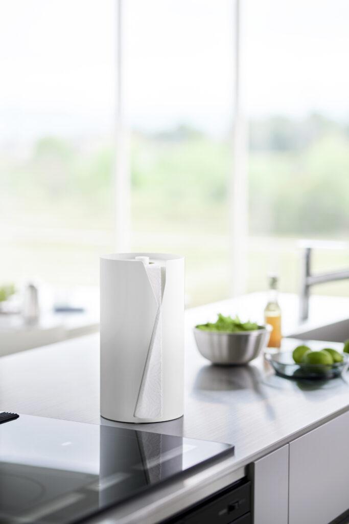 Yamazaki Tower popierinių rankšluosčių laikiklis baltas