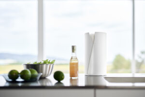 Yamazaki Tower popierinių rankšluosčių laikiklis baltas