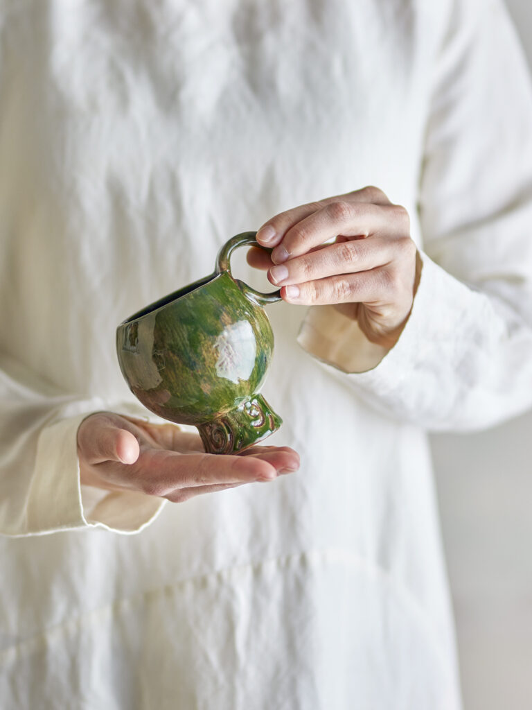 Puodelių rinkinys Avonlea žalias 4 vnt., Bloomingville