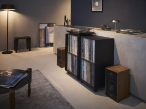 Yamazaki Tower dviejų pakopų įrašų lentyna su ratukais