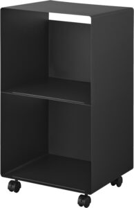 Yamazaki Tower dviejų pakopų įrašų lentyna su ratukais